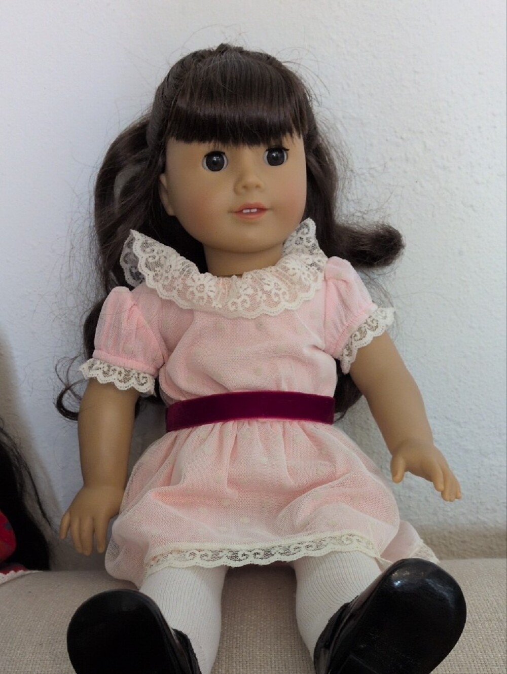 American Girl Doll Samantha Pink Lace Girl Doll with Velvet Belt